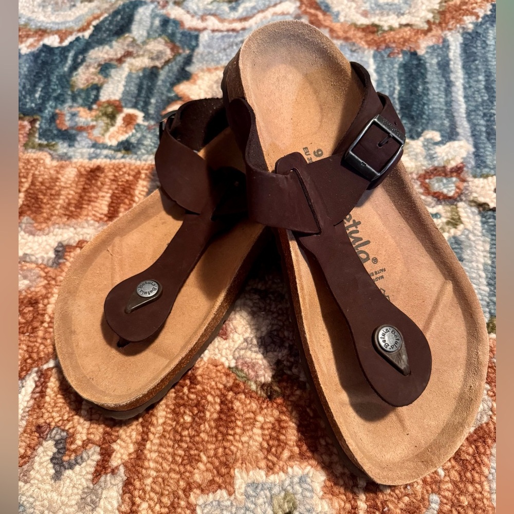 Betula By Birkenstock Gizeh Brown Leather/Suede Sandals Sz 9